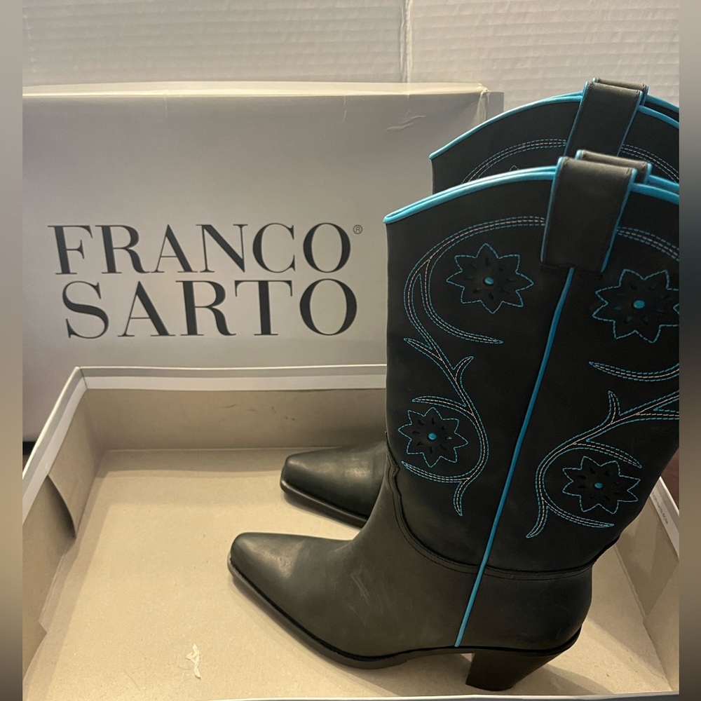 Franco Sarto Western Cowboy Boots leather